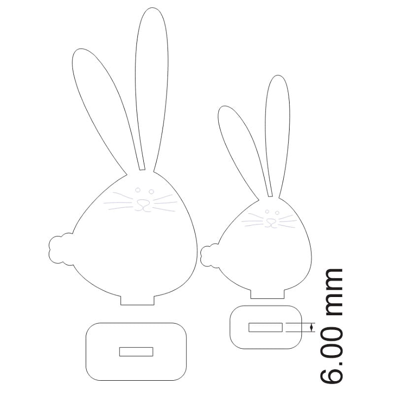 Laser Cut Standing Easter Bunny Decoration