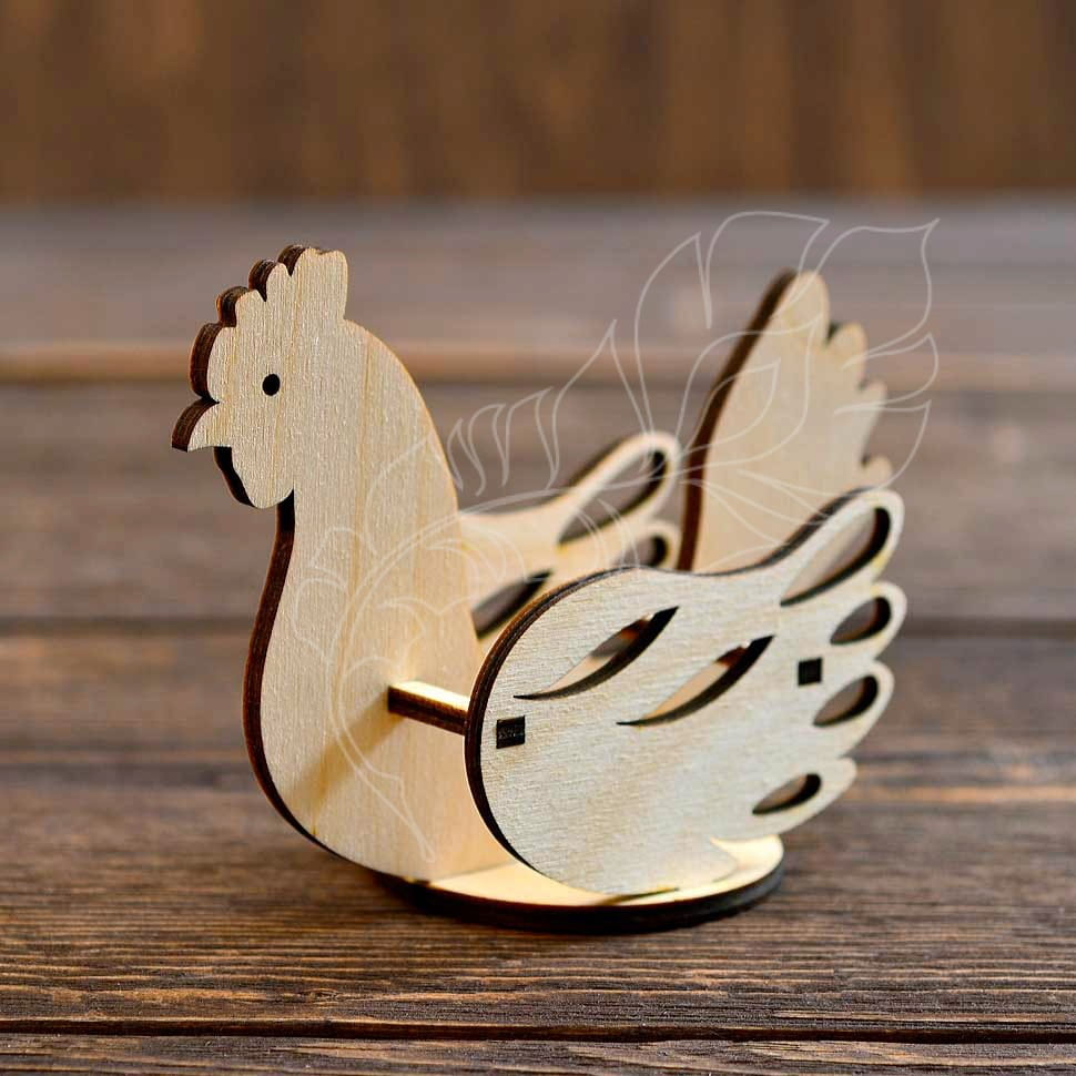 Laser Cut Easter Chicken Display Stand for Holiday Decor