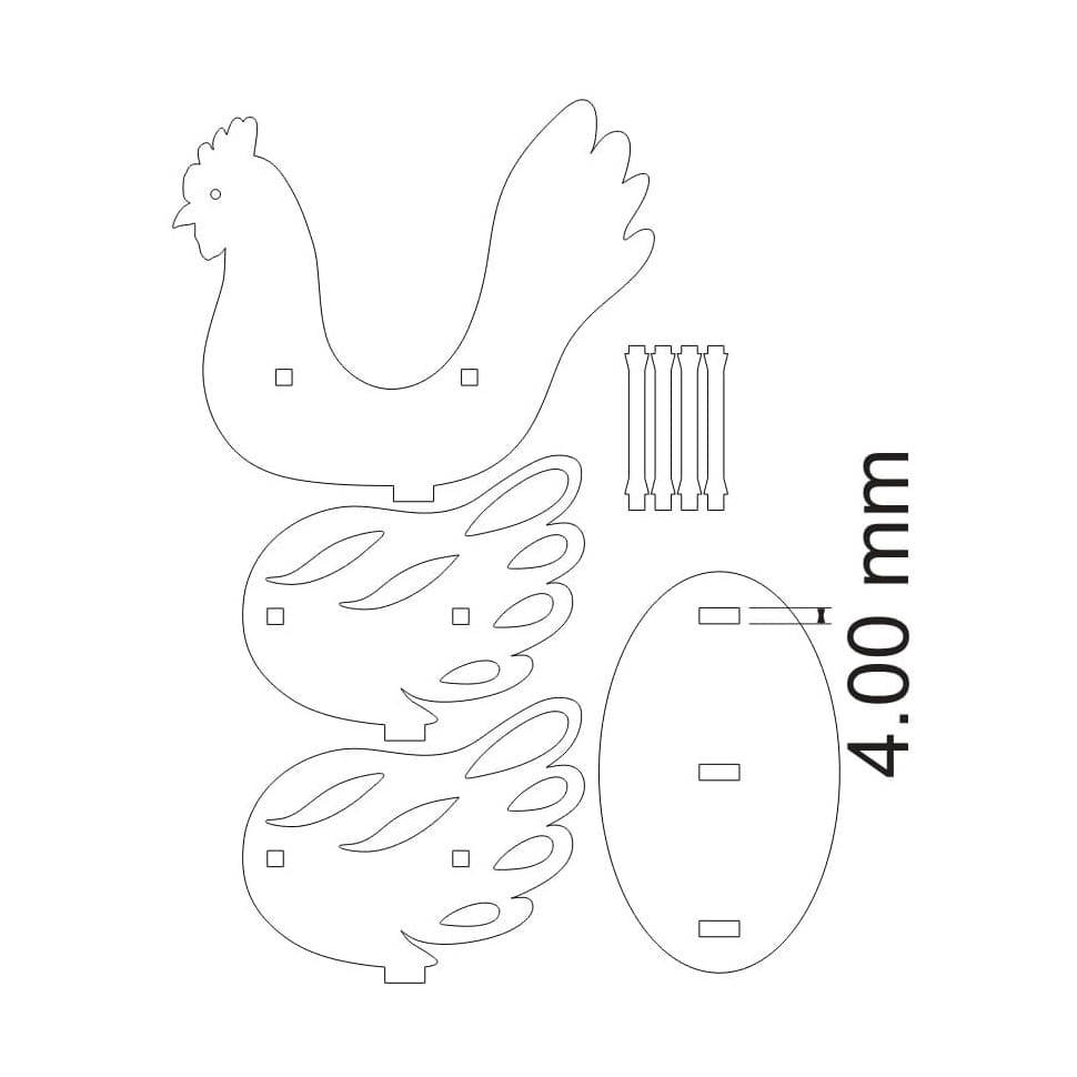 Laser Cut Easter Chicken Display Stand for Holiday Decor
