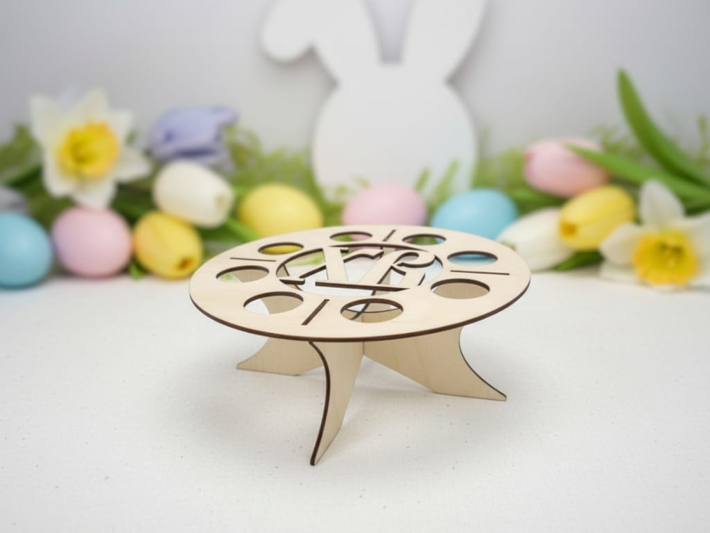 Laser Cut Wooden Easter Egg Holder Festive Centerpiece