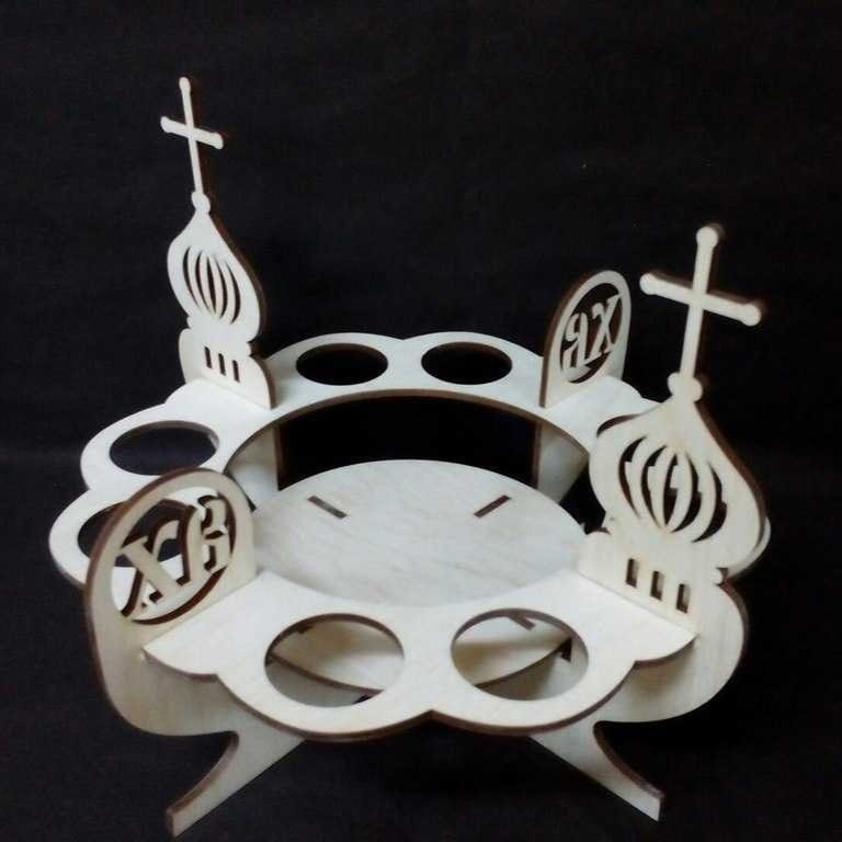 Laser Cut Decorative Easter Stand for 8 Eggs