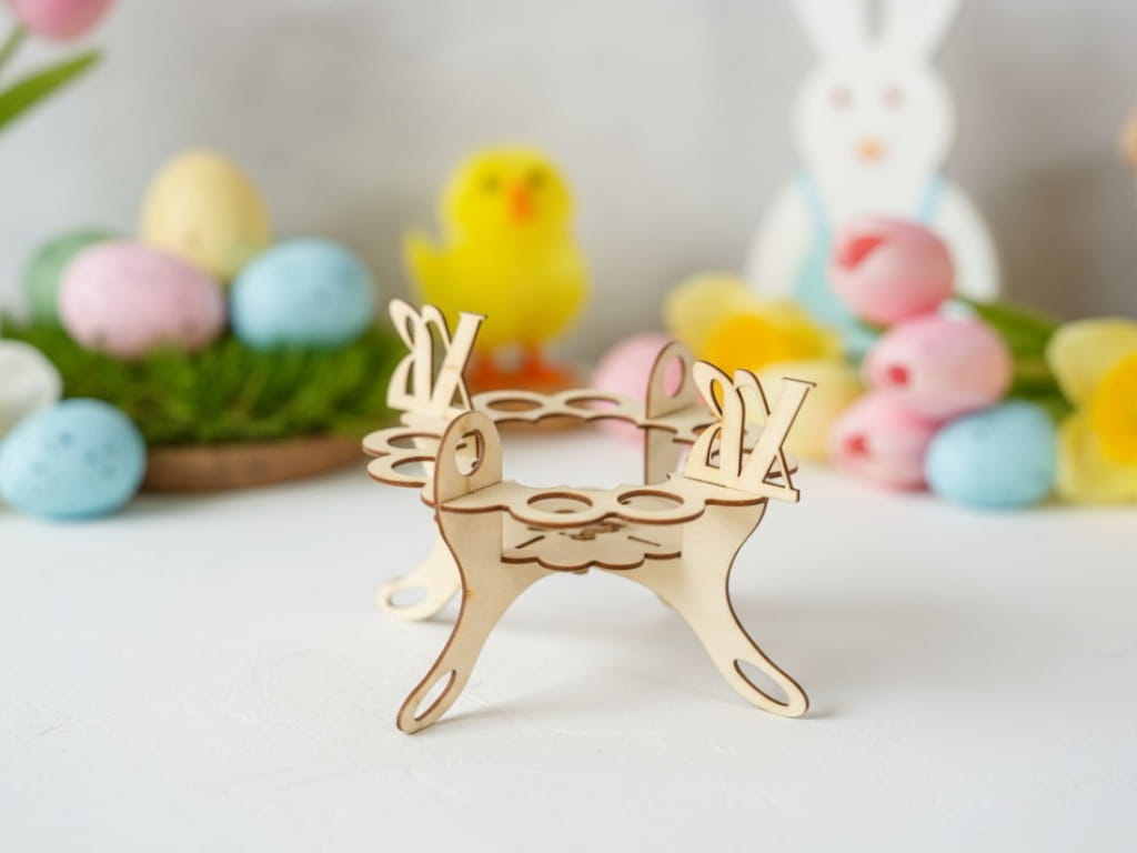 Laser Cut Decorative Wooden Easter Egg Holder