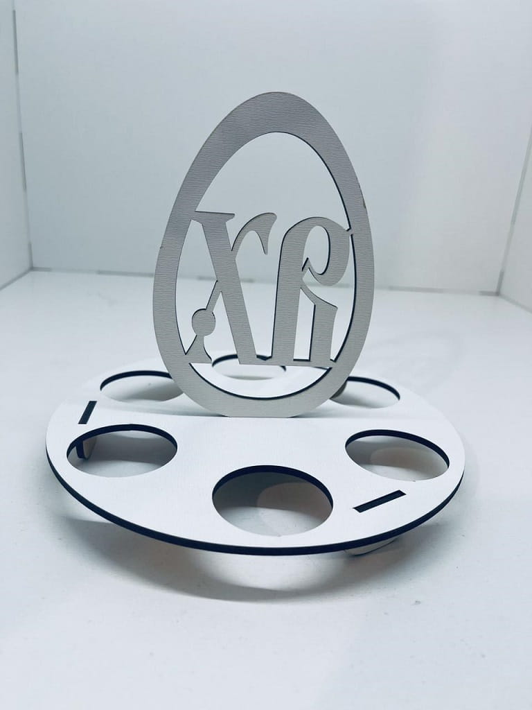 Laser Cut Easter Egg Holder Stand – Wooden Festive Table Decor