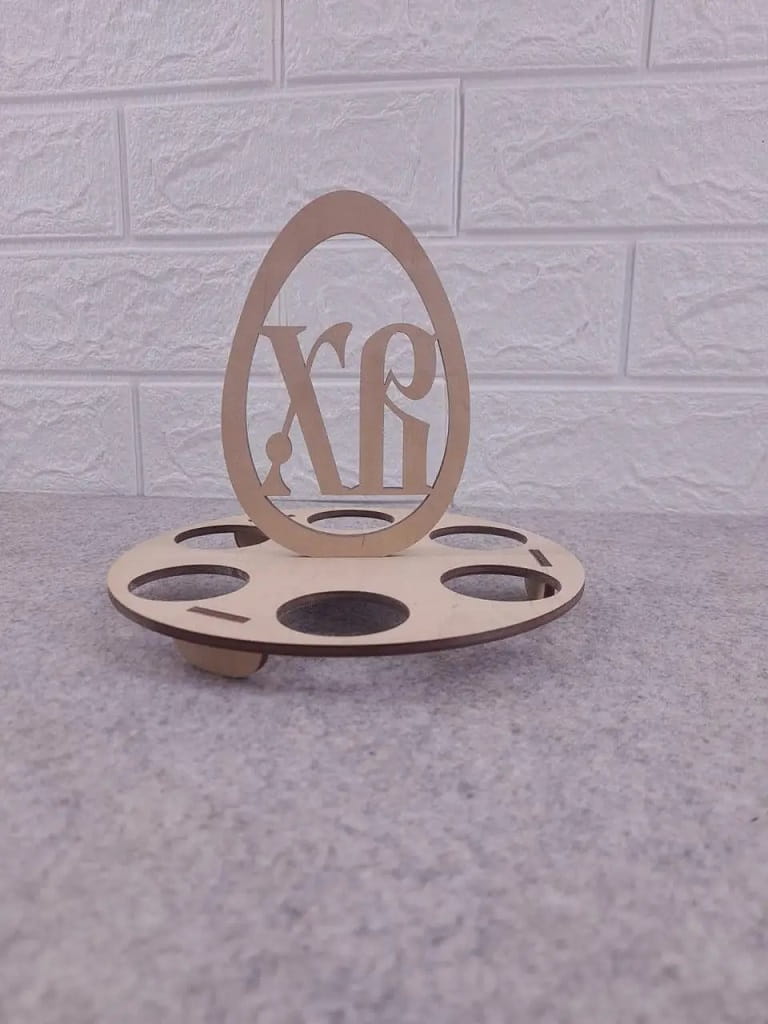 Laser Cut Easter Egg Holder Stand – Wooden Festive Table Decor
