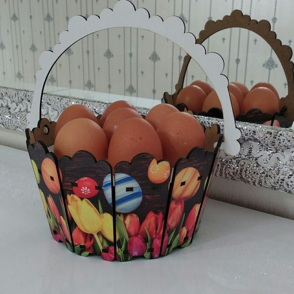 Laser Cut Easter Egg Holder Basket