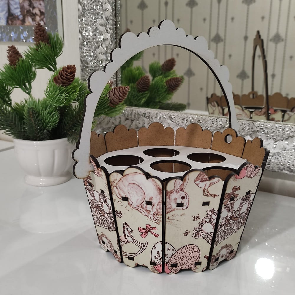Laser Cut Easter Egg Holder Basket