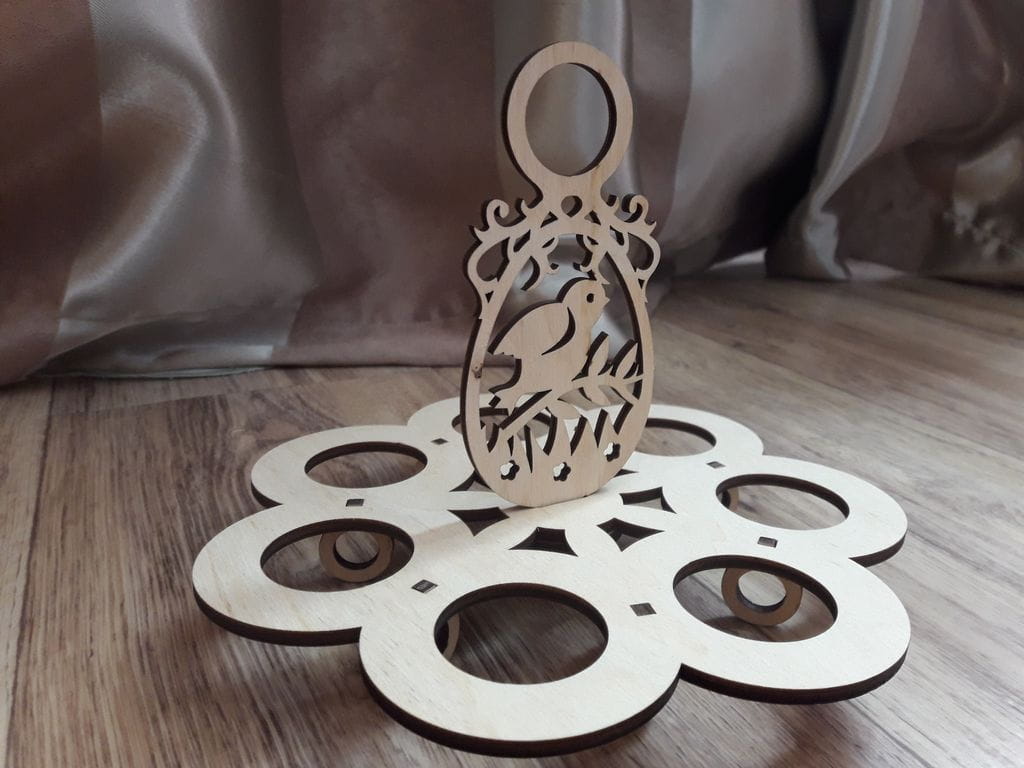 Laser Cut Easter Egg Holder with Bird Design