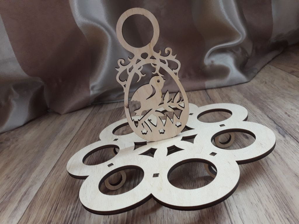 Laser Cut Easter Egg Holder with Bird Design