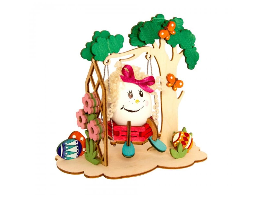 Laser Cut Easter Egg Swing Tabletop Decoration