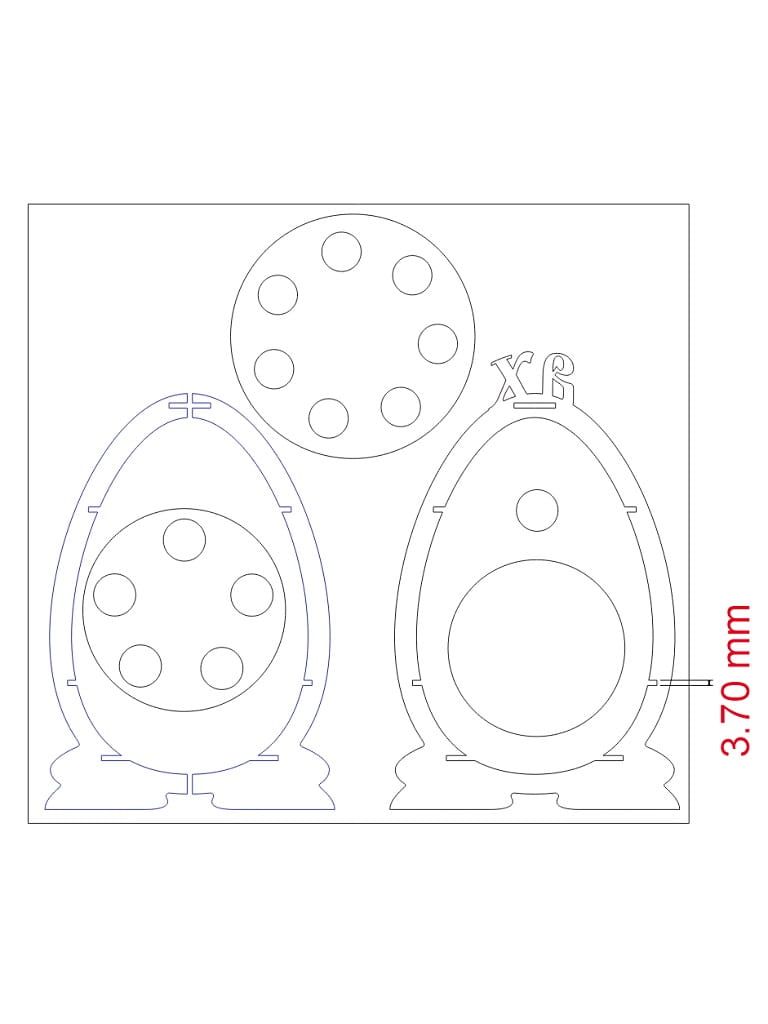 Laser Cut 2 Tier Easter Egg Holder Display Stand