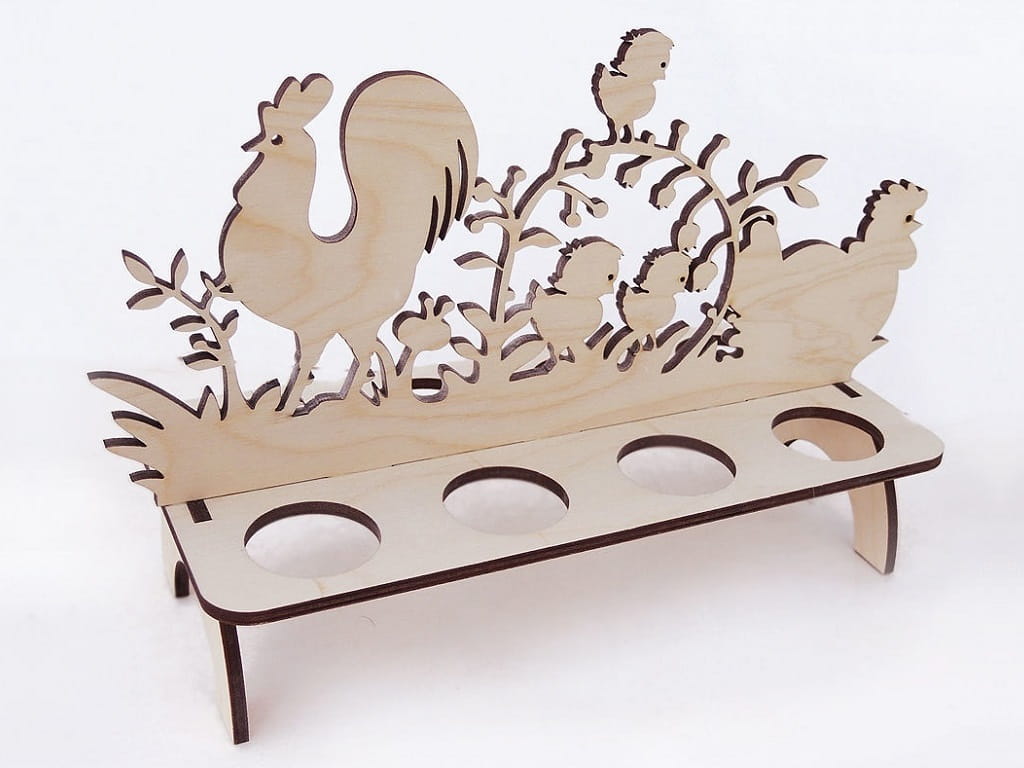 Laser Cut Chicken Easter Egg Holder Tabletop Decor