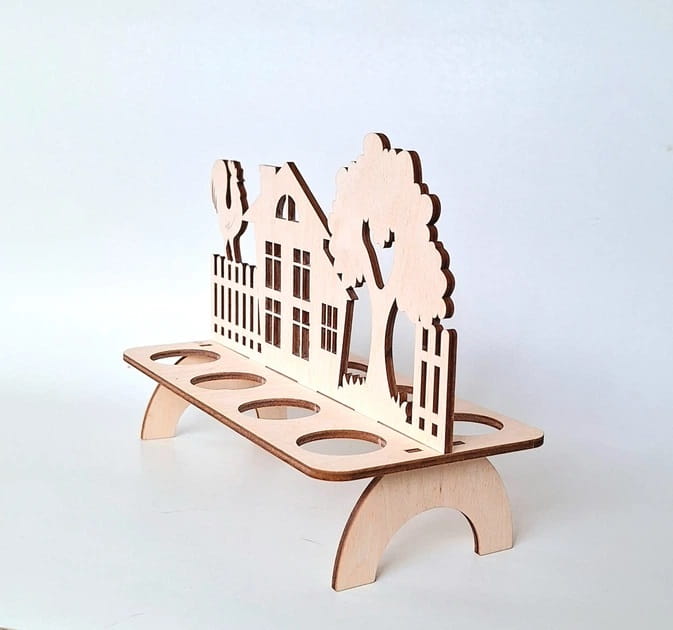 Laser Cut Farmhouse Easter Egg Holder Tabletop Decor Stand
