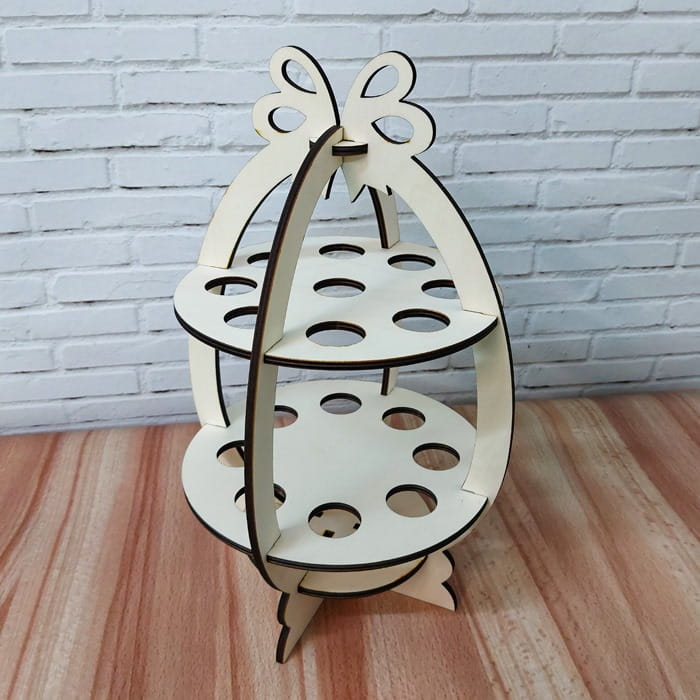 Laser Cut Two Tier Easter Egg Holder Festive Display Stand