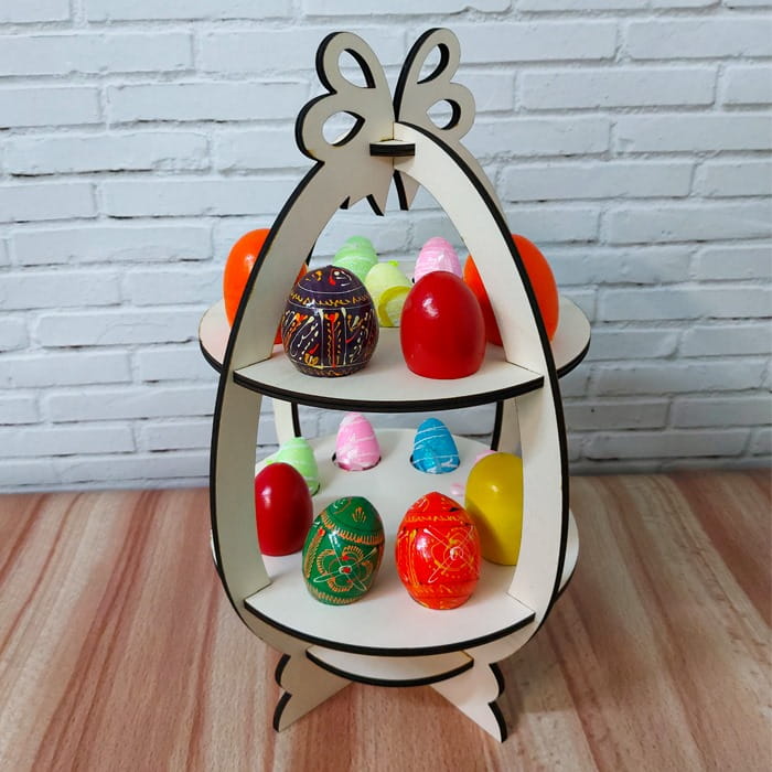 Laser Cut Two Tier Easter Egg Holder Festive Display Stand