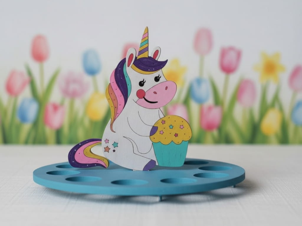 Laser Cut Unicorn Easter Egg Display Stand