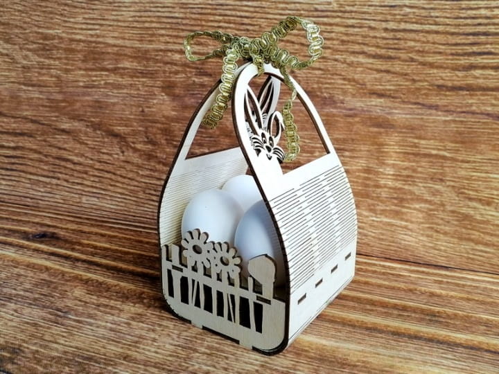 Laser Cut Living Hinge Kinder Surprise Easter Basket
