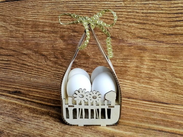 Laser Cut Living Hinge Kinder Surprise Easter Basket