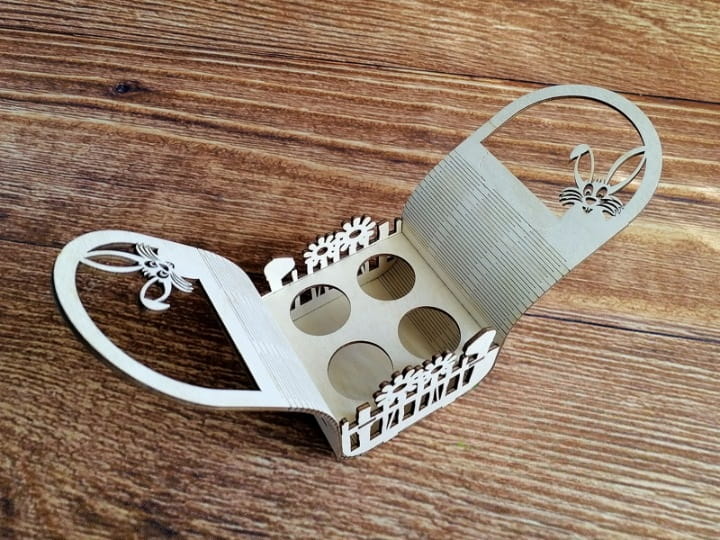 Laser Cut Living Hinge Kinder Surprise Easter Basket