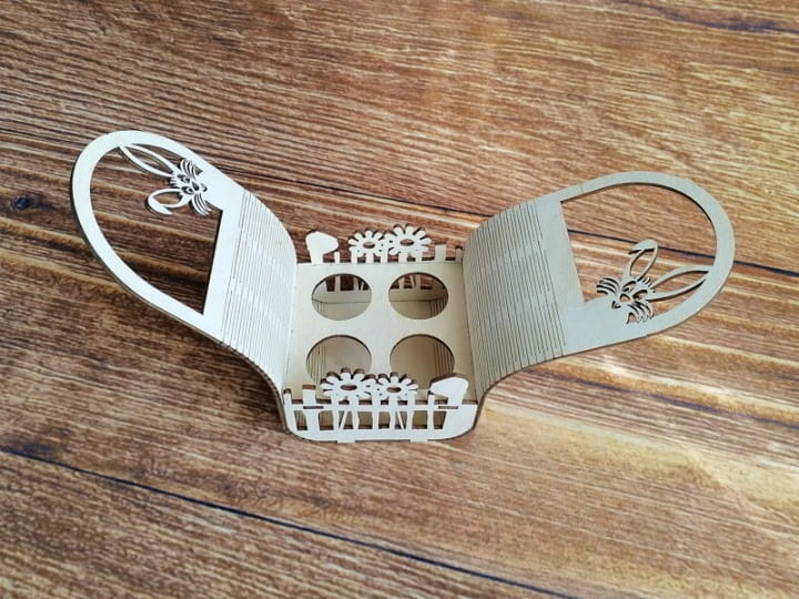 Laser Cut Living Hinge Kinder Surprise Easter Basket