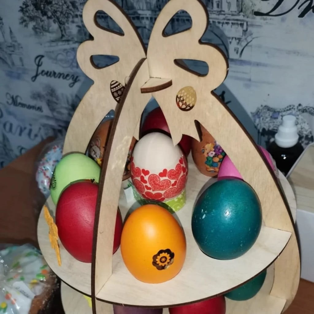 Laser Cut Easter Eggs Stand 2 Tier Rack