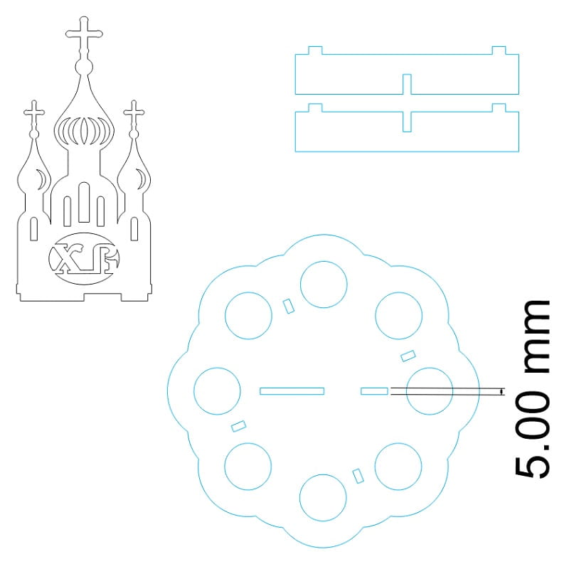 Laser Cut Cathedral Easter Egg Stand Religious Table Decor