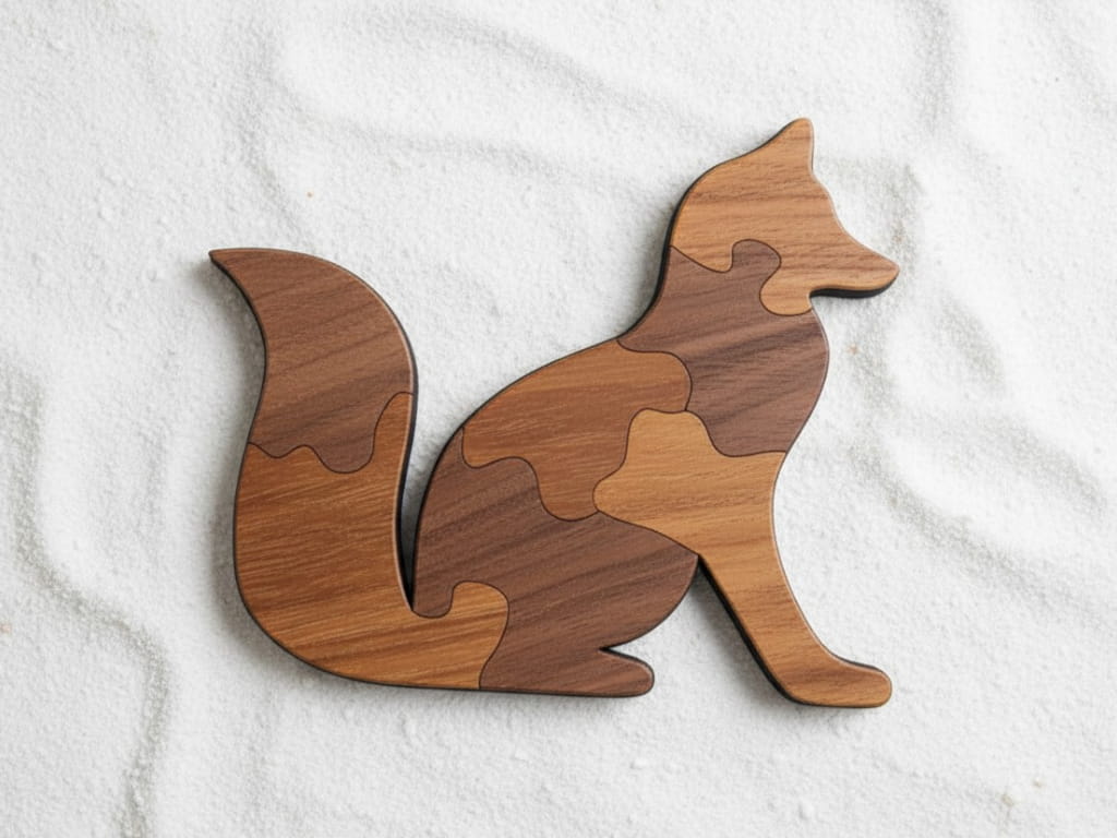 Laser Cut Fox Jigsaw Puzzle for Kids and Adults