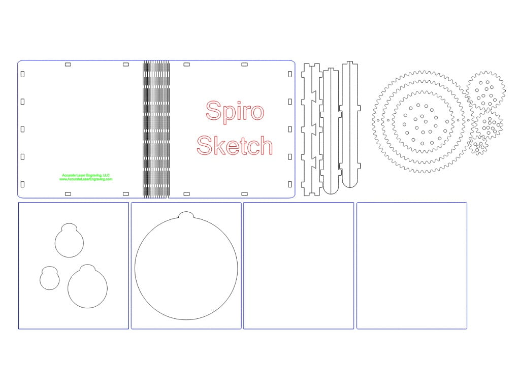 Laser Cut Spirograph Geometric Drawing Set with Packaging Box