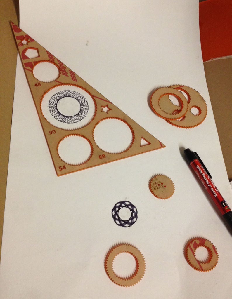 Laser Cut Wooden Spirograph Drawing Toy