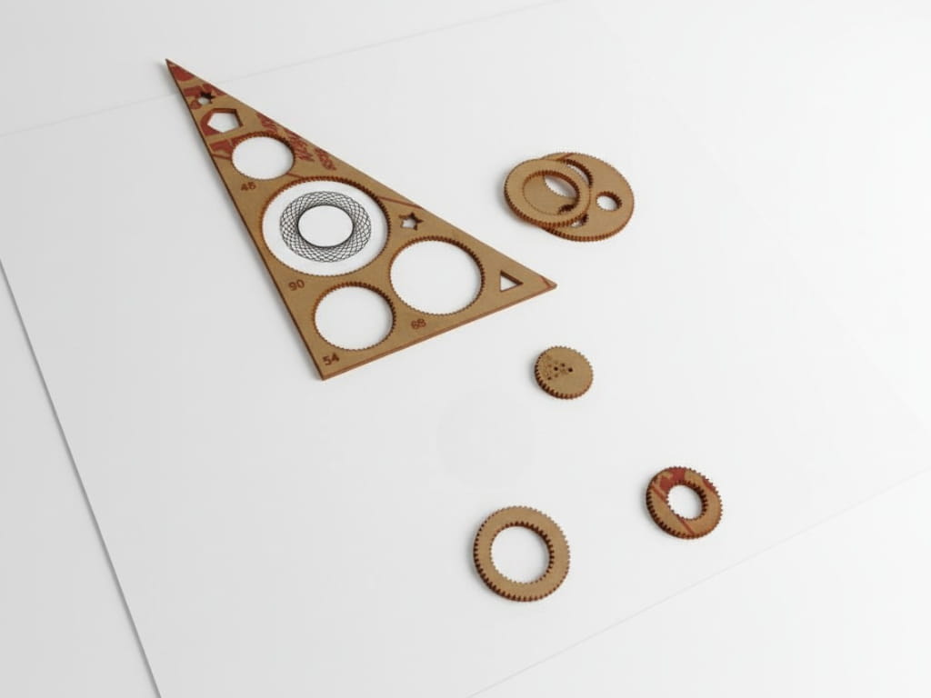 Laser Cut Wooden Spirograph Drawing Toy