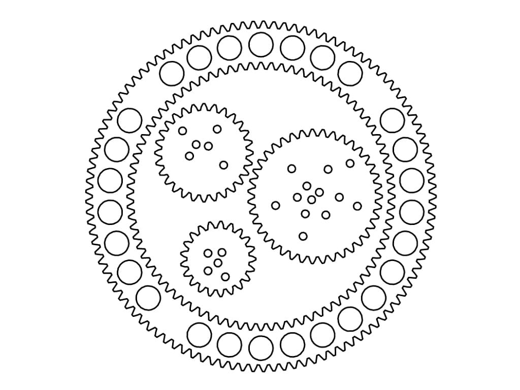 Laser Cut Wooden Spirograph Gear Set for Drawing Geometric Patterns