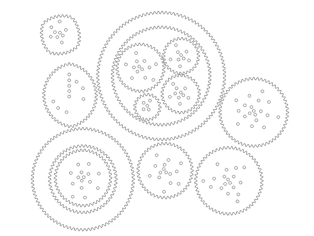 Laser Cut Spirograph Gear Set Hypotrochoid Drawing Kit
