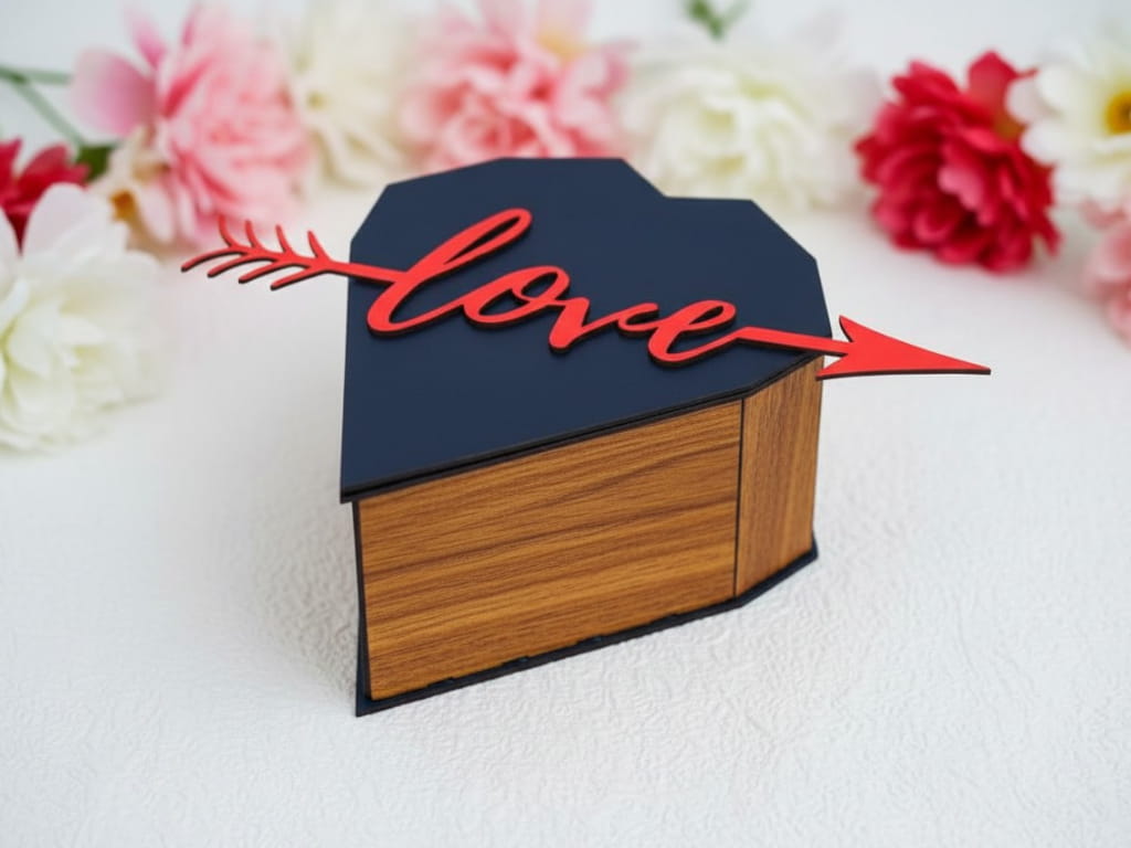 Laser Cut Heart Gift Box for Valentines Day and Anniversaries