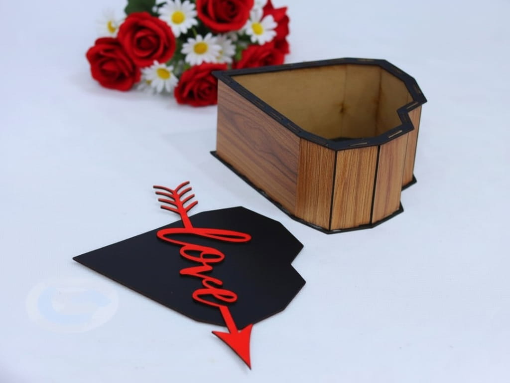 Laser Cut Heart Gift Box for Valentines Day and Anniversaries