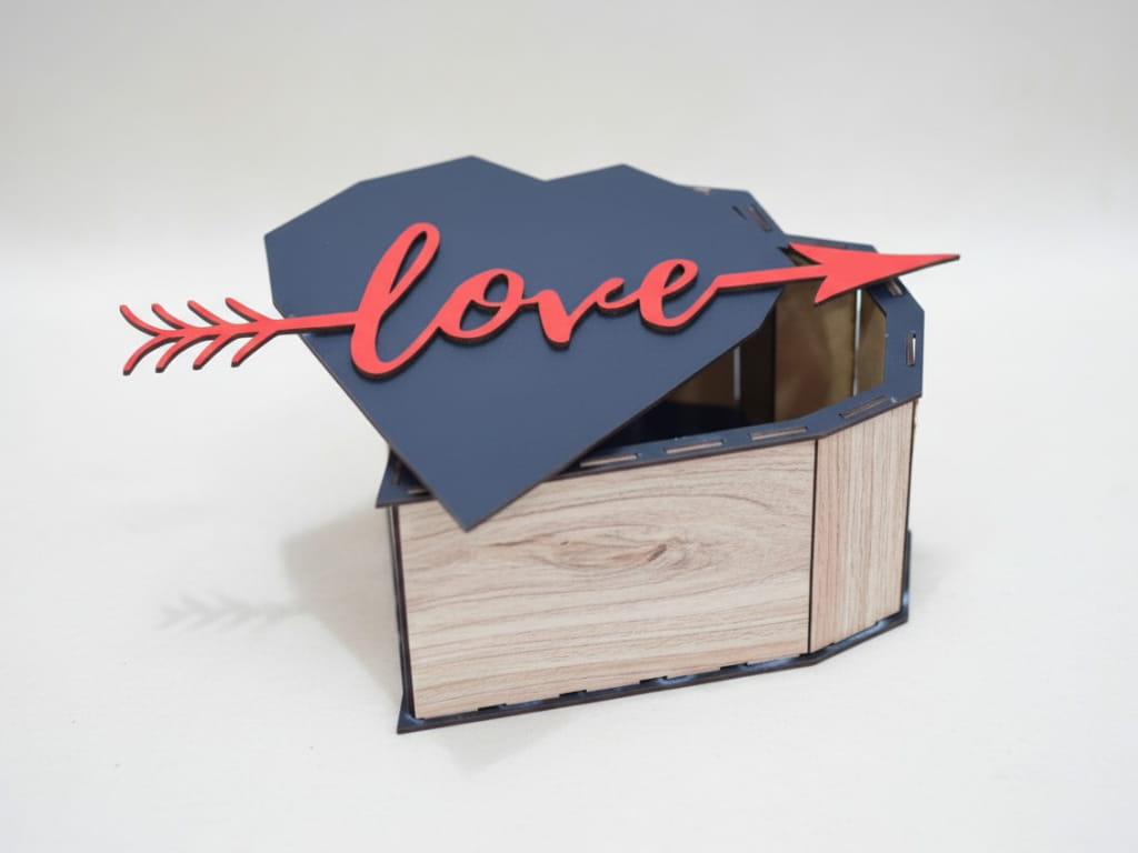 Laser Cut Heart Gift Box for Valentines Day and Anniversaries