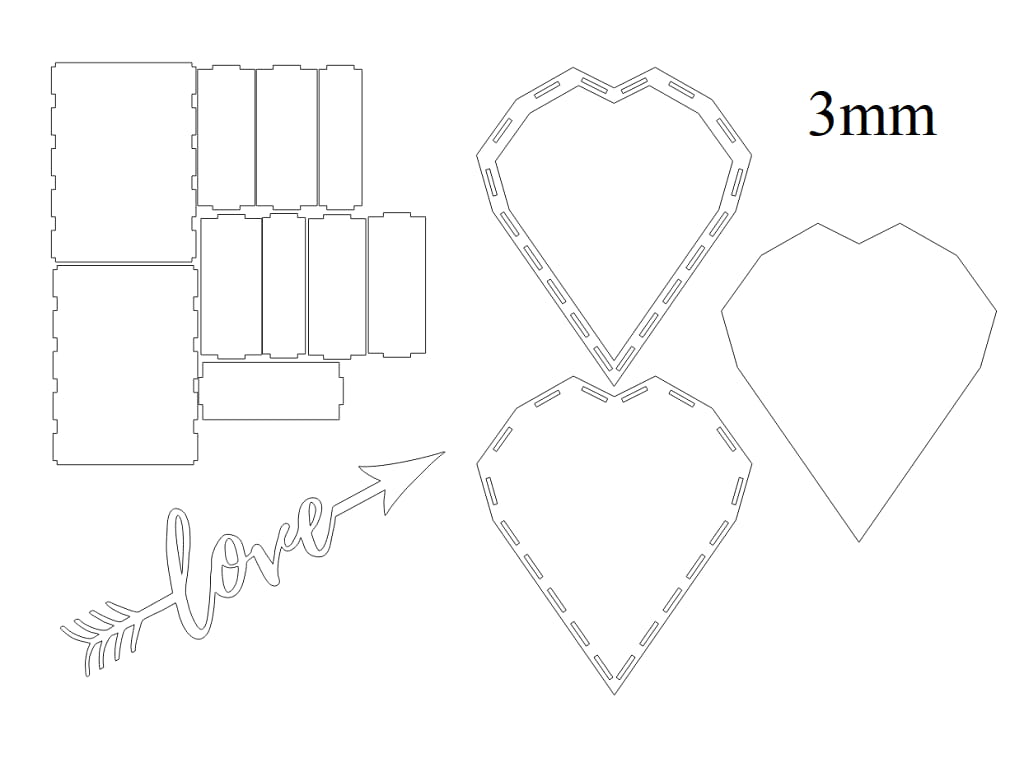 Laser Cut Heart Gift Box for Valentines Day and Anniversaries