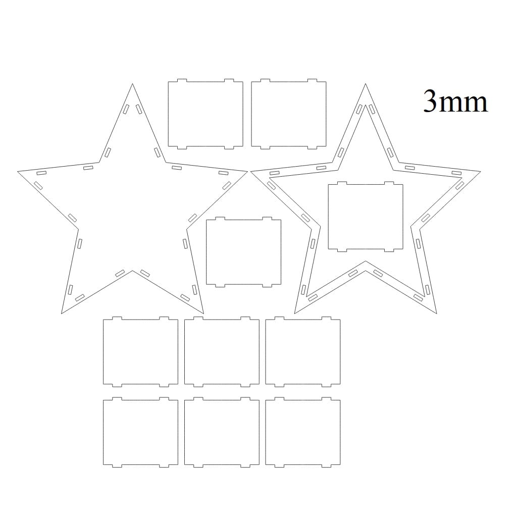 Laser Cut Star Shaped Wooden Favor Box