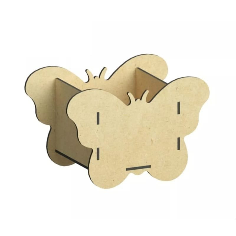 Laser Cut Butterfly Shaped Wooden Box Centerpiece Cachepot