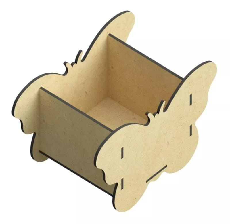 Laser Cut Butterfly Shaped Wooden Box Centerpiece Cachepot