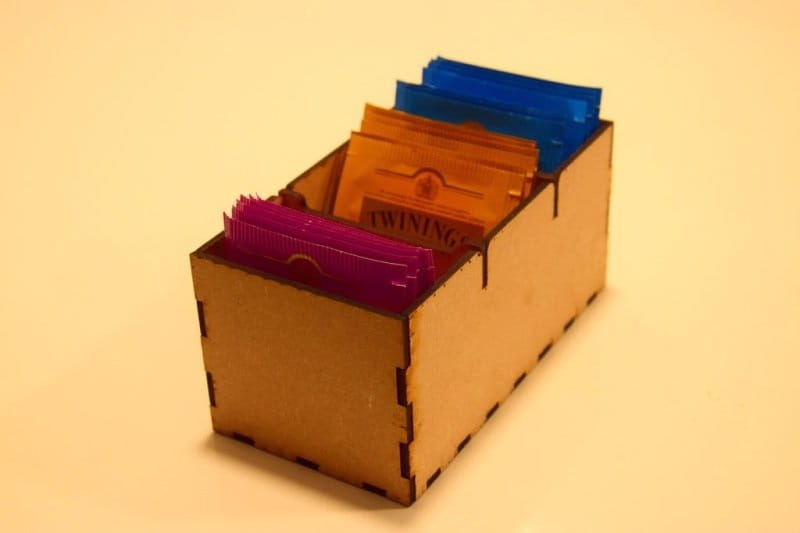 Laser Cut Wooden Tea Organizer Box