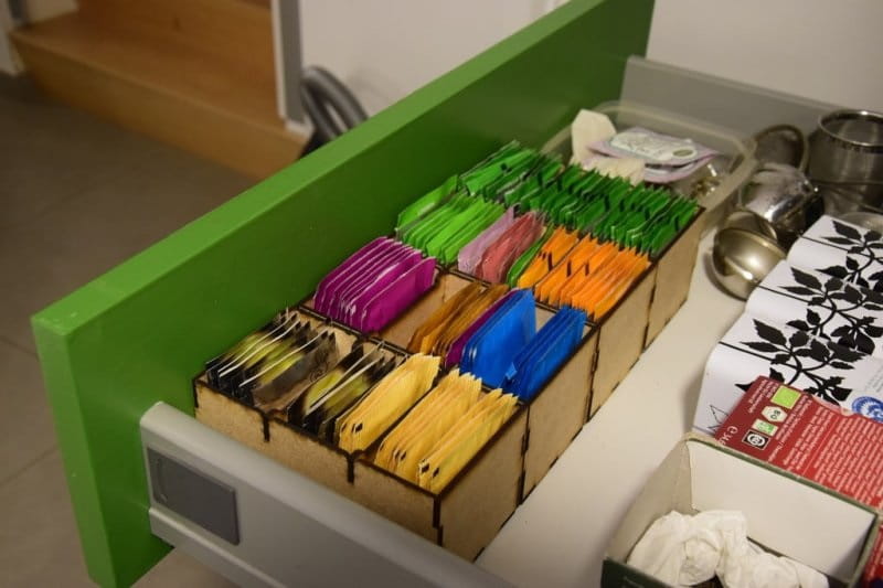 Laser Cut Wooden Tea Organizer Box