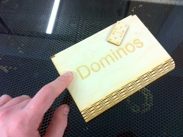 Laser Cut Wooden Domino Game Box and Pieces
