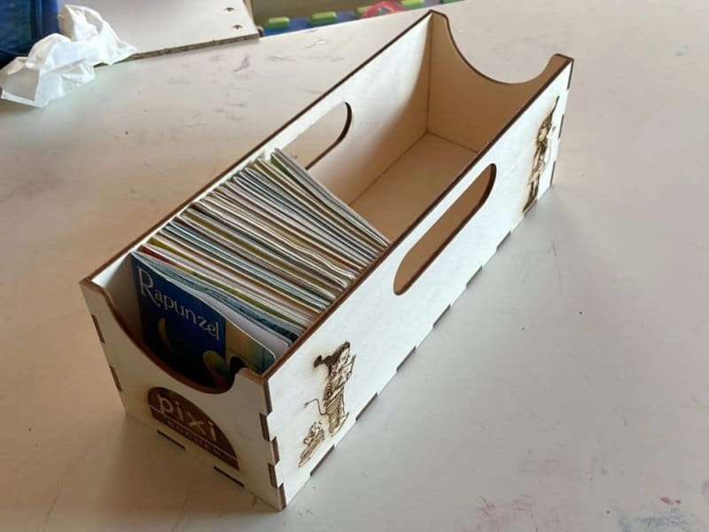Laser Cut Wooden PixiBook Storage Box