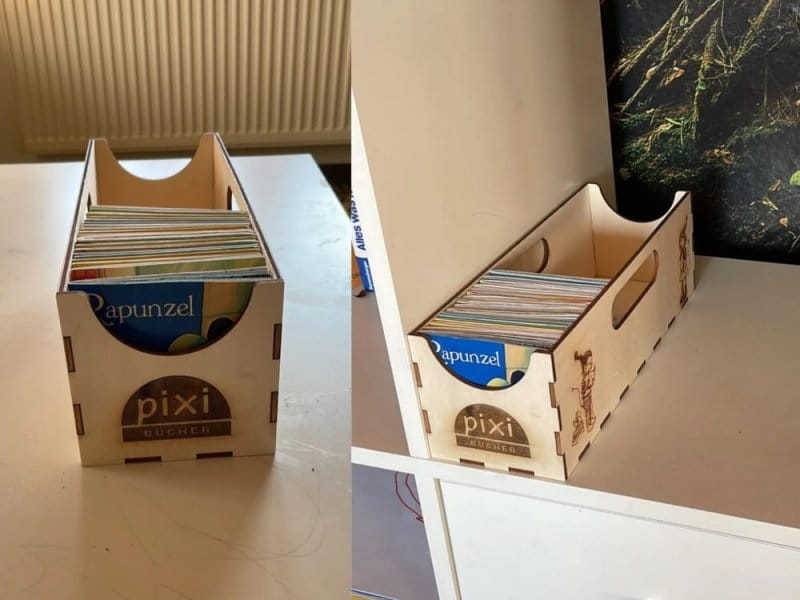 Laser Cut Wooden PixiBook Storage Box