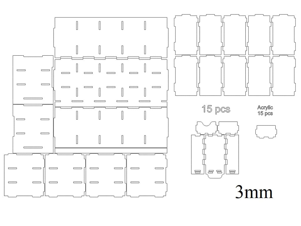 Laser Cut Pigeon Hole Style Storage Unit Storage Box