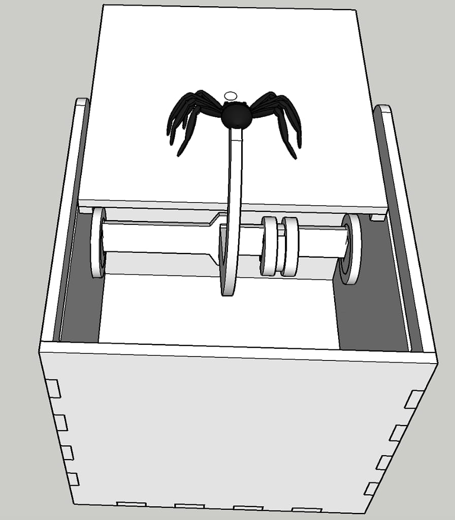 Laser Cut Wooden Spider Scare Prank Box
