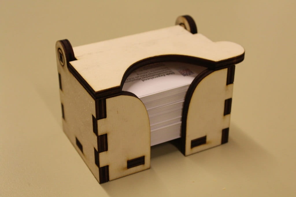 Laser Cut Business Card Holder with Flip Top Lid
