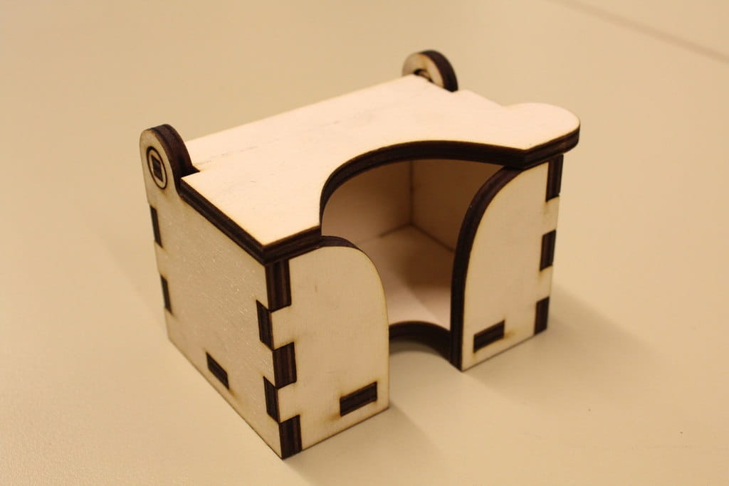 Laser Cut Business Card Holder with Flip Top Lid