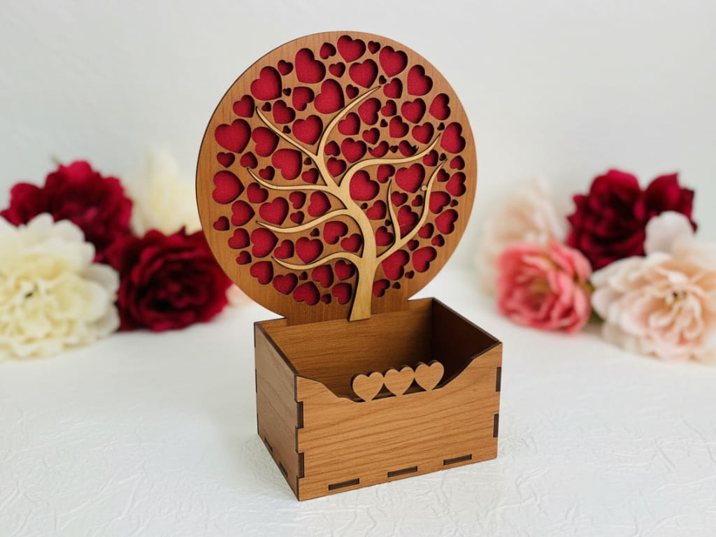 Laser Cut Tree of Life Wedding Guest Book Box