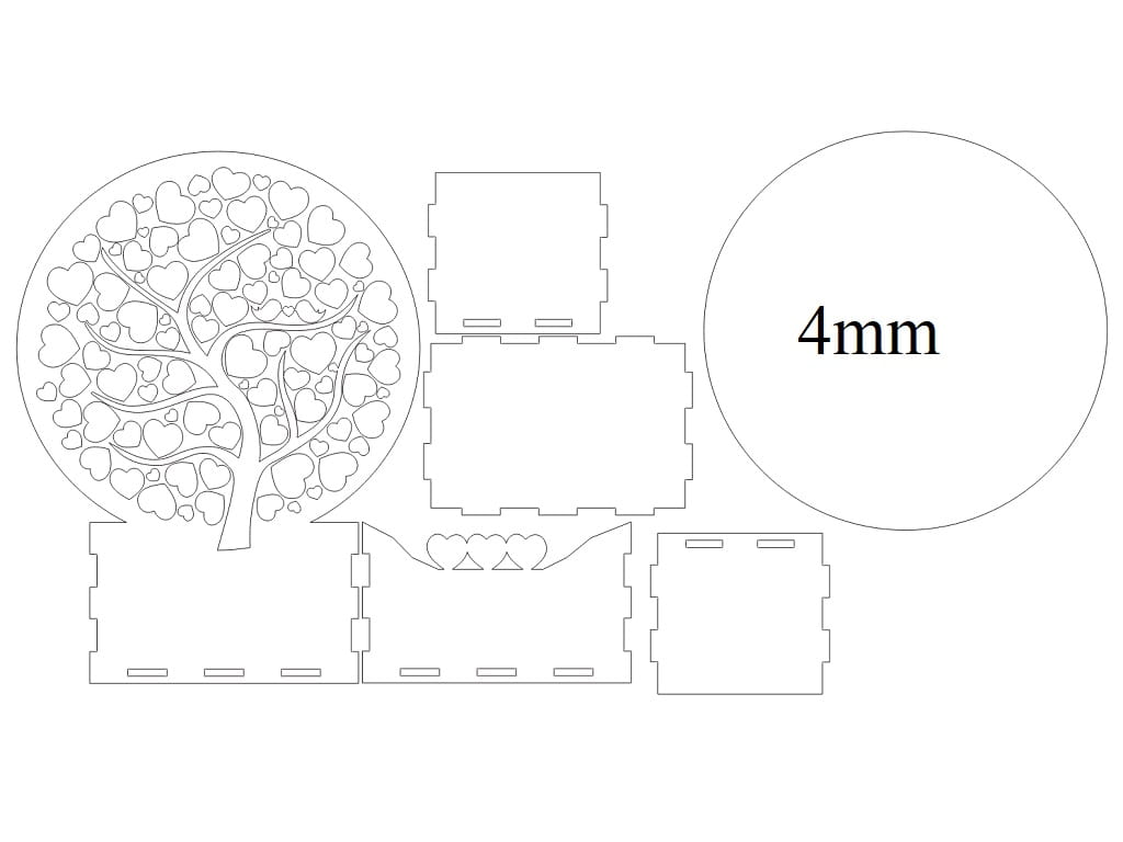 Laser Cut Tree of Life Wedding Guest Book Box