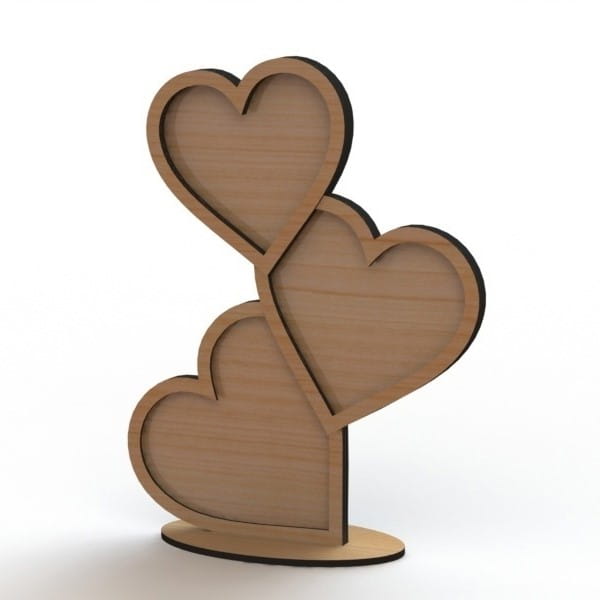 Laser Cut Wooden Heart Drop Guestbook